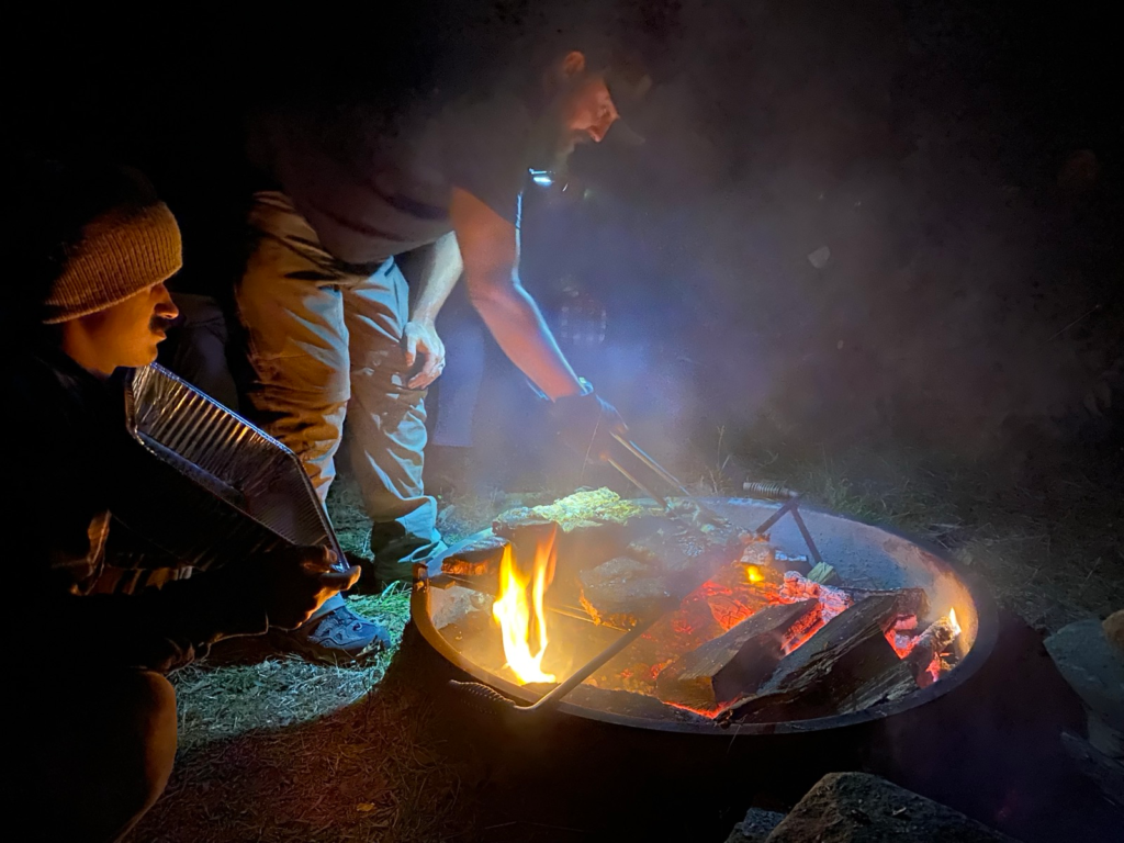 Cooking over the fire